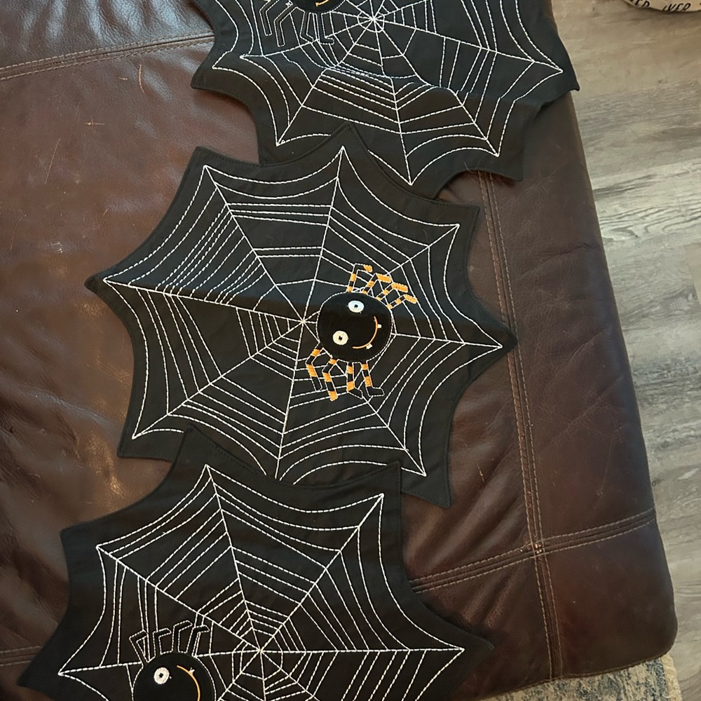 Halloween Black Spider table runner 3-4 ft